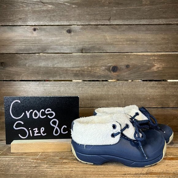 Childrens Crocs Blitzen Convertible Navy Blue Waterproof Snow Boots Size 8 C GUC - Picture 1 of 6